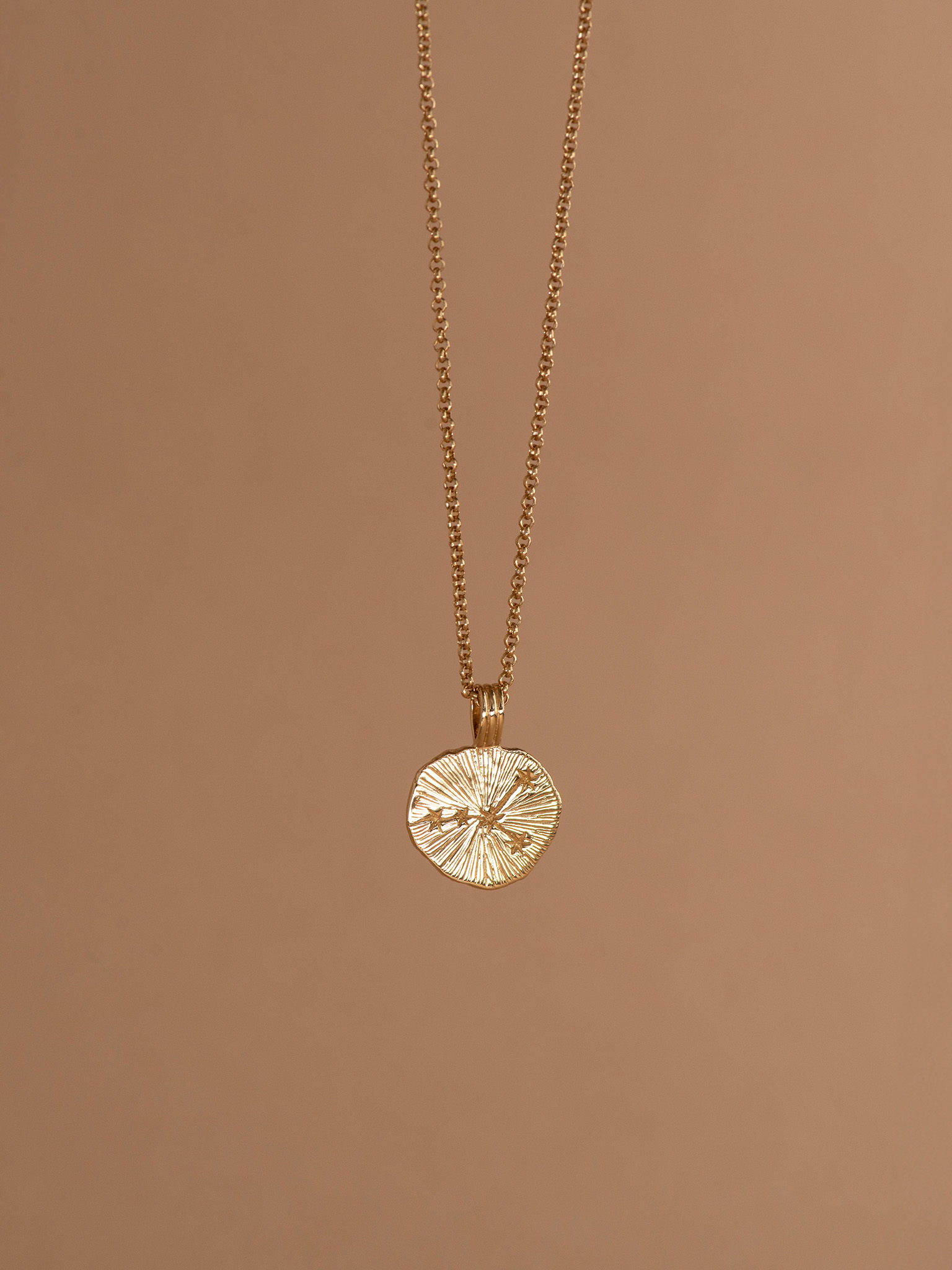 Sun in cancer necklace - 22k gold vermeil